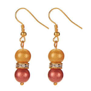 Aretes Con Perlas Destello Y Rondeles De Piedra