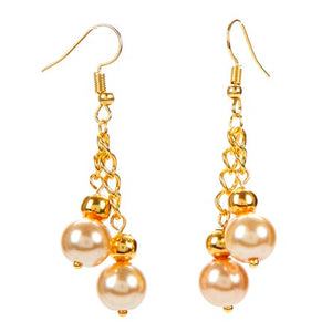 Aretes Oro Con Cadena