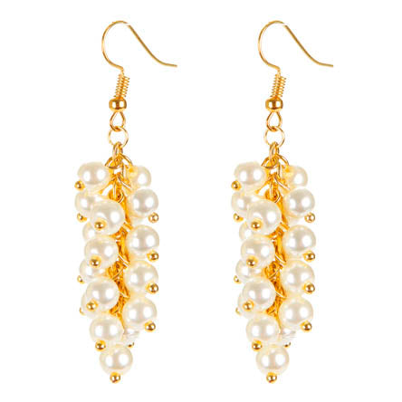 Aretes Largos Con Engarces De Perlas