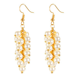 Aretes Largos Con Engarces De Perlas
