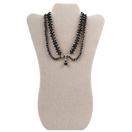 Collar Doble Con Rondeles Negros