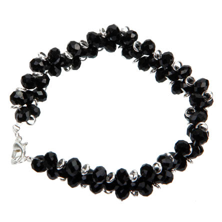 Pulsera Tejida De Rondeles Negros
