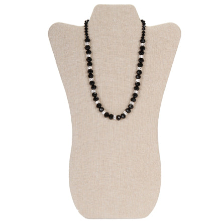 Collar De Rondeles Negros Y Plata