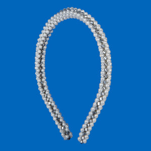 Diadema Con Perla Blanca Y Cuenta Escalera