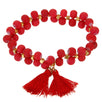 Fantasías Miguel Clave:FC369 Pulsera Con Cuenta Caucho Rojo Y Borlas