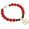 Fantasías Miguel Clave:FC370 Pulsera Con Cuenta Brillante Roja Y Dije De Corazón