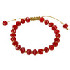 Fantasías Miguel Clave:FC372 Pulsera Con Rondel Rojo Opaco Y Cordón Oro