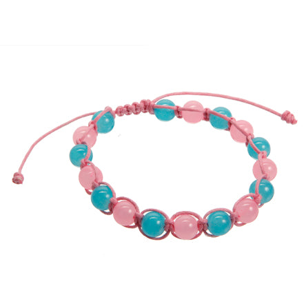 Pulsera Tejida Con Cuenta Redonda Y Cordón Encerado