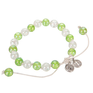 Pulsera Con Nudo Corredizo  Y Cuenta Cristal Lima