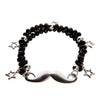 Fantasías Miguel Clave:FC52 Pulsera Negro Y Plata Con Dije Bigote