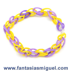 Pulsera Con Ligas Amarillo-Morado