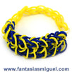 Fantasías Miguel Clave:FO36 Pulsera Con Ligas Zipper Amarillo-Azul