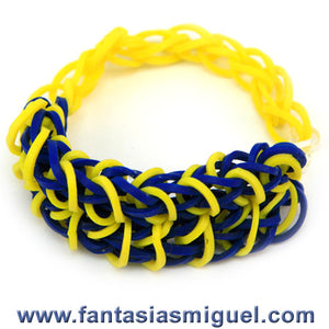 Pulsera Con Ligas Zipper Amarillo-Azul