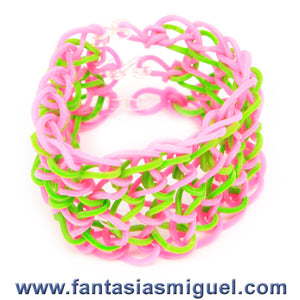 Pulsera Con Ligas Rosa-Limón