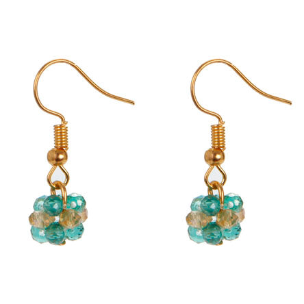 Aretes Con Enjambre De Rondeles Miel Y Jade