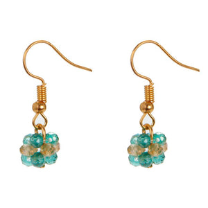 Aretes Con Enjambre De Rondeles Miel Y Jade