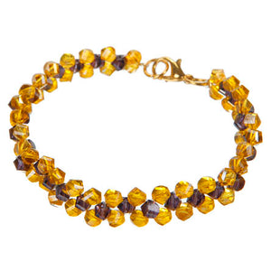 Pulsera De Rondeles Amarillos Y Morados