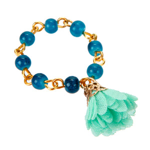 Anillo Engarzado Con Cuenta Brillante  Jade