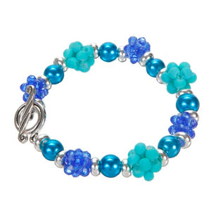 Pulsera Azul Con Enjambres De Cuentas