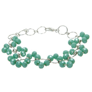Pulsera De Argollas Con Rondeles Jade