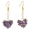 Fantasías Miguel Clave:GF198 Aretes Con Corazones De Rondel Morado