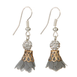 Aretes Gris Con Piedras
