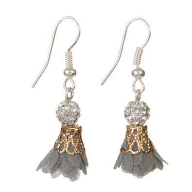 Fantasías Miguel Clave:GF230 Aretes Gris Con Piedras