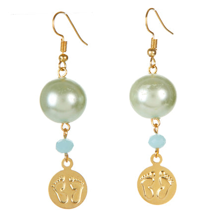 Aretes Con Perlas Y Dijes