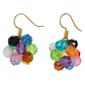 Aretes Multicolor Con Cuenta Facetada