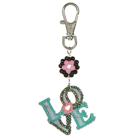 Colgante Love Con Flor Tejida