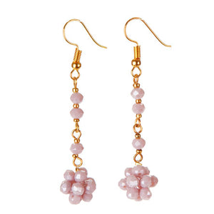 Aretes Largos Con Rondeles Lavanda