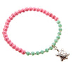 Fantasías Miguel Clave:GF82 Pulsera Rosa-Menta Con Dije Tortuga