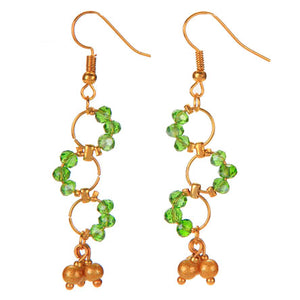 Aretes De Argollas Oro Con Rondeles Esmeralda