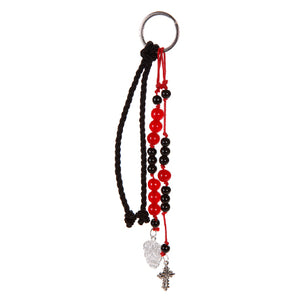 Llaverocon Cuenta Brillante Y Cordón Negro