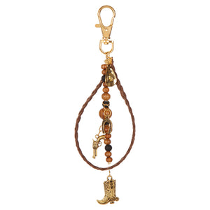 Llavero Vaquero Con Dijes Y Cordón