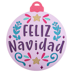 Esfera Lila Feliz Navidad