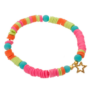 Pulsera Multicolor Con Dije Estrella