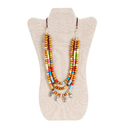 Collar Cuenta De Madera Tipo Rosa T Cuenta Heishi