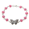 Fantasías Miguel Clave:GZ2 Pulsera Plata-Rosa Y Dije Mariposa