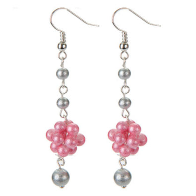 Fantasías Miguel Clave:GZ5 Aretes Enjambre Perlas Destello Rosa