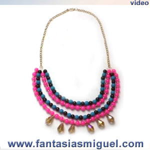 Collar De Perlas Con Gota De Cristal
