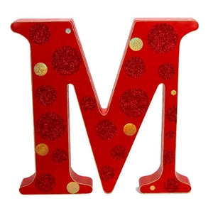 Letras Unicel Jumbo Con Fomi Y Diamantina #1 Color Metal Roja