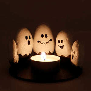 Fantasmas Con Piedras Decorativas  Y Vela  Tea-Light