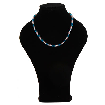 Collar Con Perla Lavanda Y Rondel Turquesa
