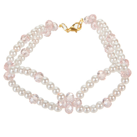 Pulsera Rosa Con Rondel Y Perla