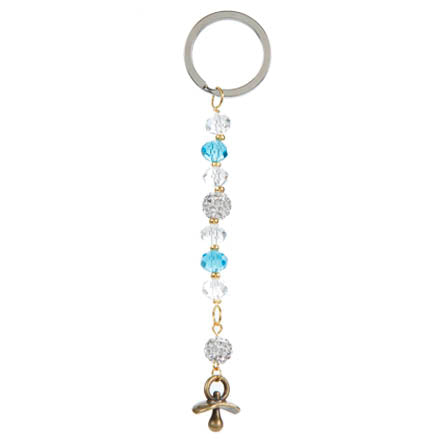 Llavero Baby Azul Con Chupón Y Rondeles