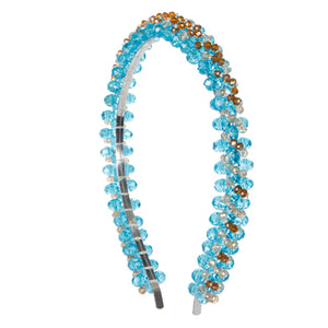 Diadema Con Rondel Turquesatopacio Y Miel