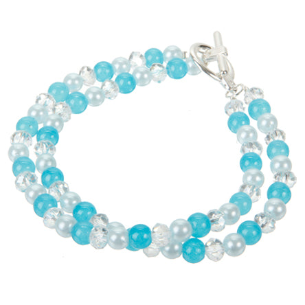 Pulsera Turquesa Con Cuenta Redonda Brillante