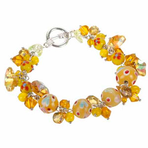 Pulsera Amarilla Con Cristal Surtido