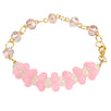 Fantasías Miguel Clave:IA218 Pulsera Con Argollas Y Cuenta Brillante Rosa